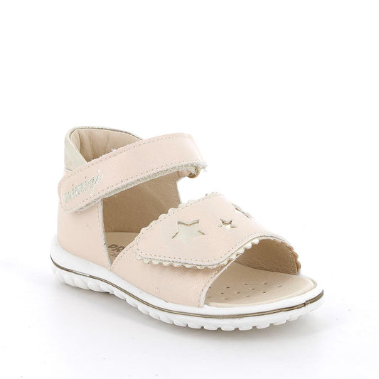 Sandalo PRIMIGI PRIMI PASSI da bambina in pelle/nappa iridescente special cipria