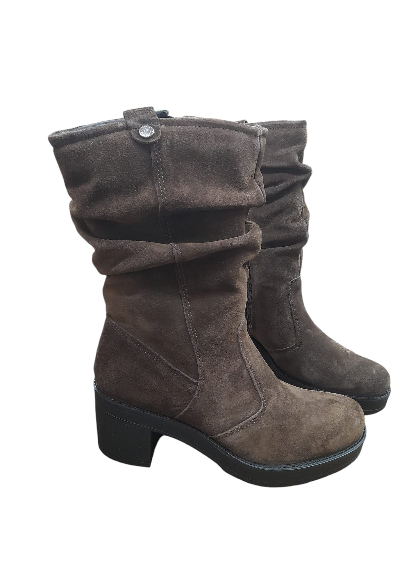 Stivale IGI&CO scarpa da donna MADE IN ITALY in camoscio soft stropicciato marrone