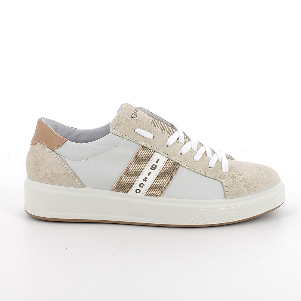 Sneakers IGI&CO scarpa sportiva uomo MADE IN ITALY in tessuto camoscio special sabbia