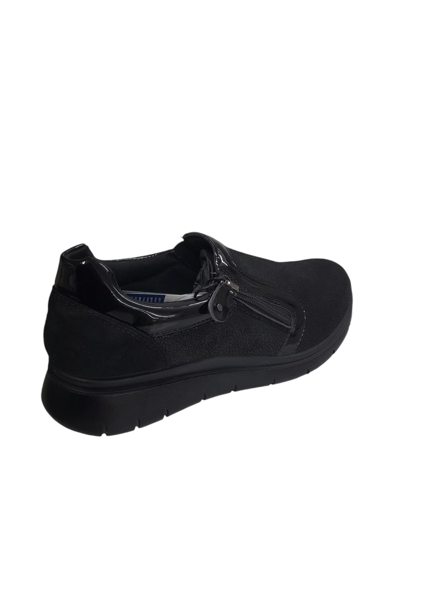 Sneaker ENVAL SOFT scarpa da donna con cerniera MADE IN ITALY tessuto flyknit nero