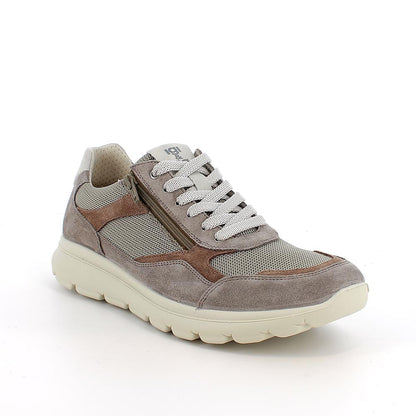 Sneakers IGI&CO scarpa sportiva uomo MADE IN ITALY in camoscio special e rete peltro