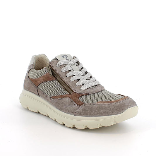 Sneakers IGI&CO scarpa sportiva uomo MADE IN ITALY in camoscio special e rete peltro