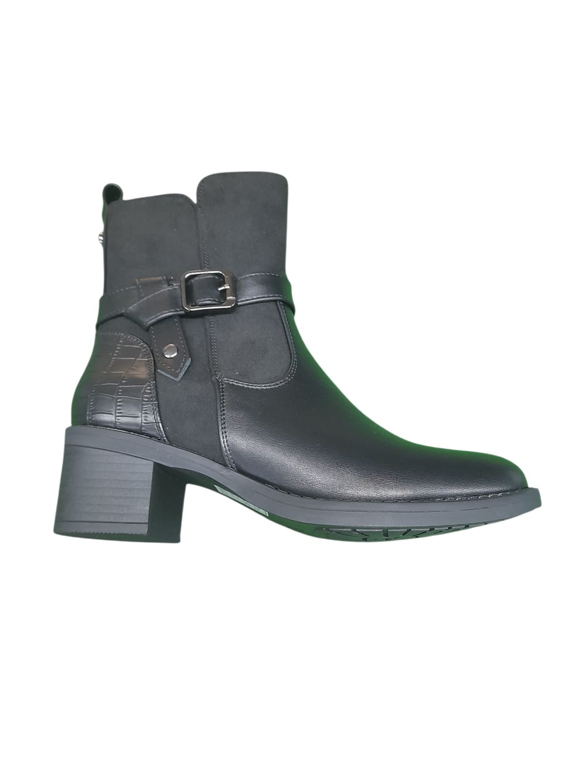 Tronchetto AMARPIES stivaletto linea confort donna in pelle e camoscio nero