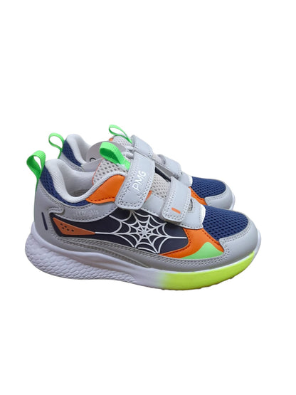 Sneakers PRIMIGI SPORT LIGHTS scarpa ginnastica da bambino in pelle grigio e tessuto