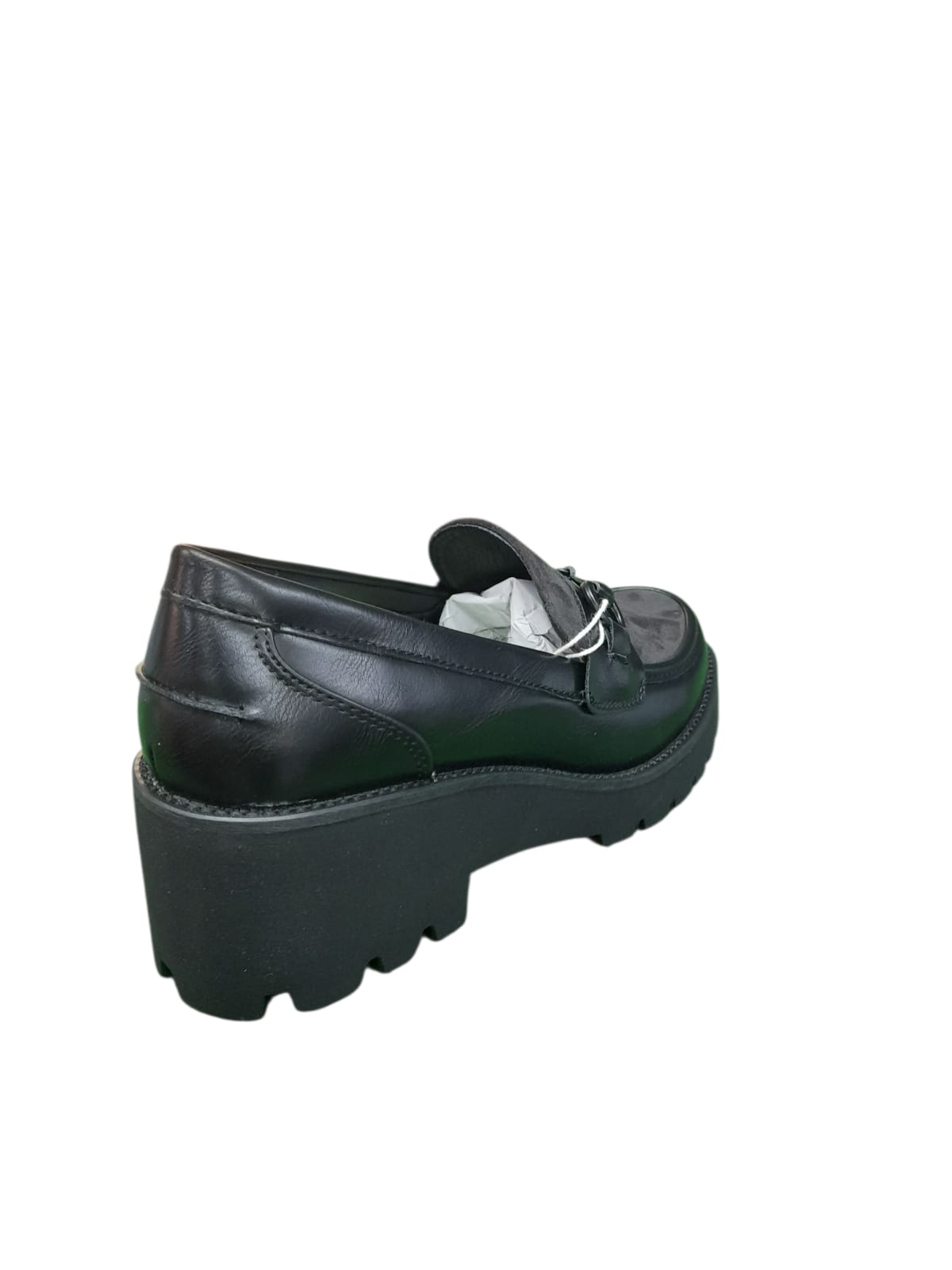 Mocassino AMARPIES scarpa da donna casual a zeppa in pelle nappata soft nero