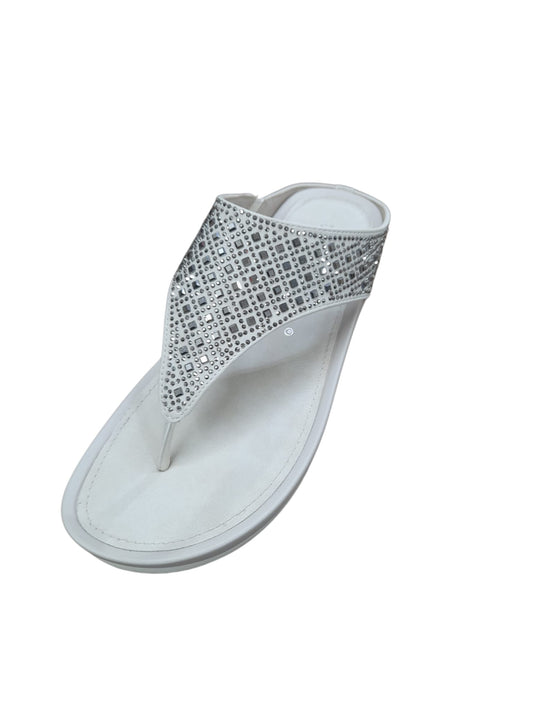 Infradito AMARPIES scarpa/sandalo donna in pelle brillantinata  beige chiaro