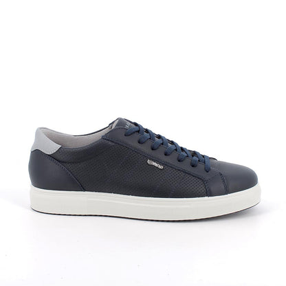 Sneakers IGI&CO scarpa sportiva uomo MADE IN ITALY pelle fiore bottolato martin blu