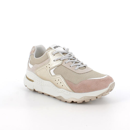 Sneakers IGI&CO scarpa donna MADE IN ITALY in camoscio e rete sabbia e skin