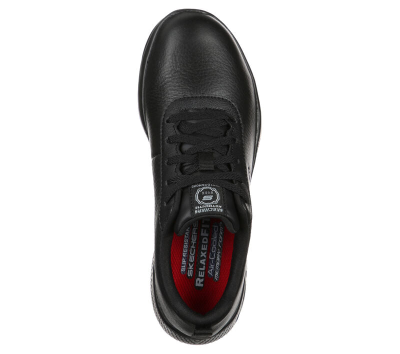 SKECHERS MARSING GMINA Work FOOTWEAR scarpa da donna in pelle bottolata nera