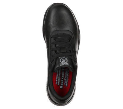 SKECHERS MARSING GMINA Work FOOTWEAR scarpa da donna in pelle bottolata nera