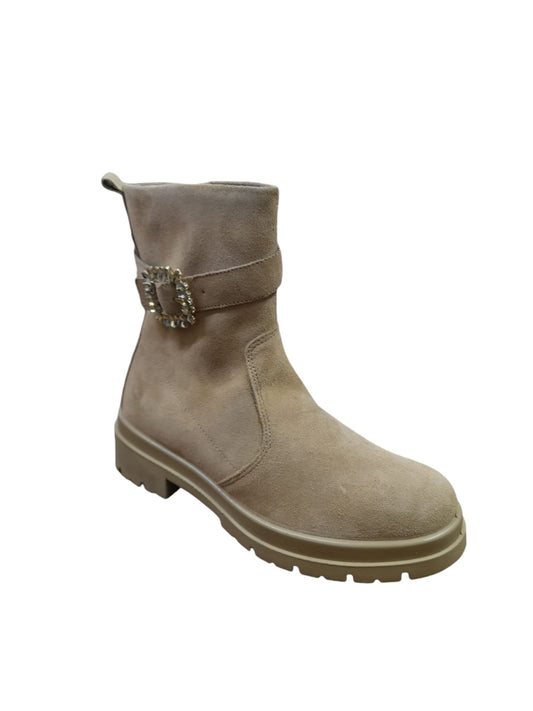 Tronchetto ENVAL SOFT stivaletto donna MADE IN ITALY in camoscio super beige caramel
