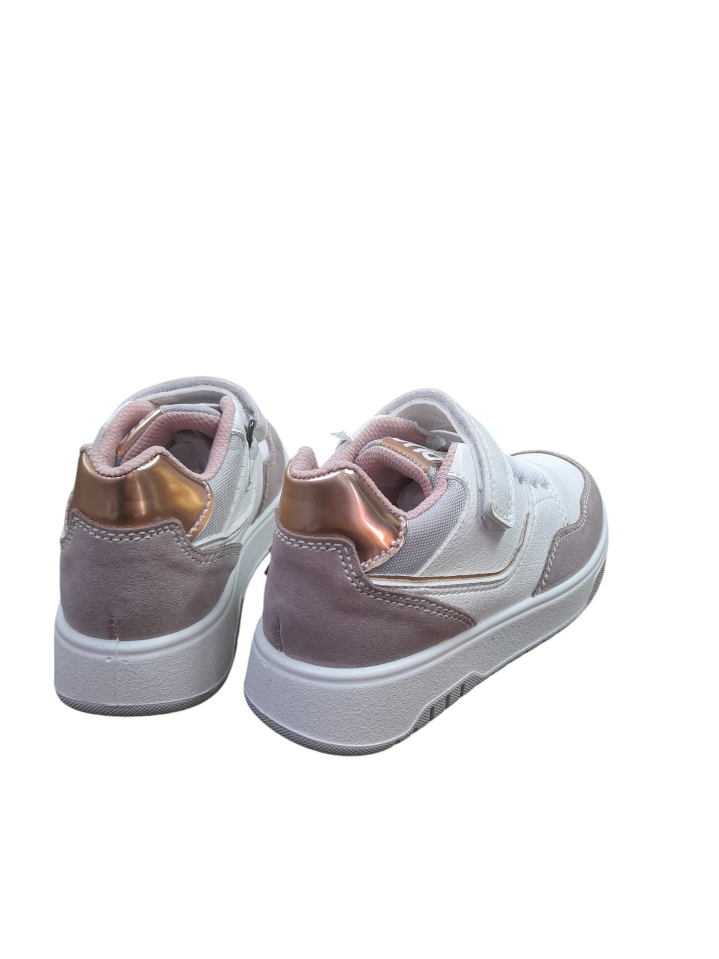 Sneaker PRIMIGI SPORT scarpa ginnastica da bambina in pelle/nappa bottolato bianco