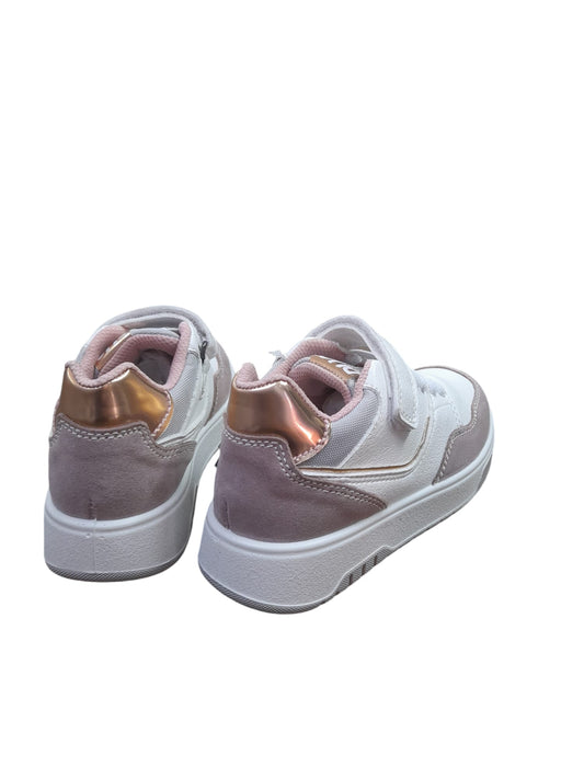 Sneaker PRIMIGI SPORT scarpa ginnastica da bambina in pelle/nappa bottolato bianco