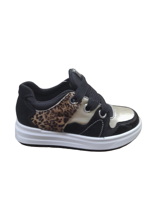 Sneaker PRIMIGI BLACK LAB scarpa sportiva da bambina in camoscio e vernice nero