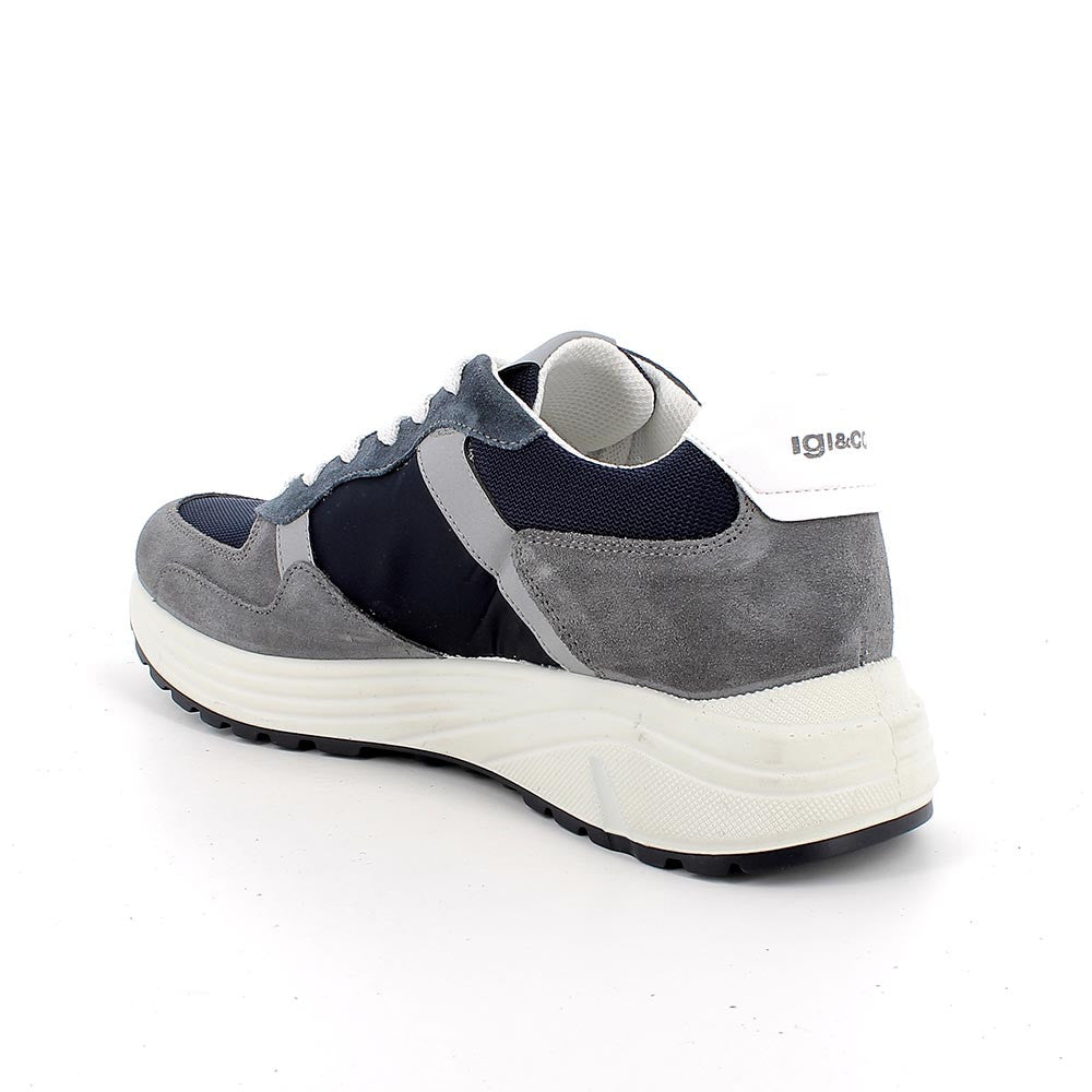 Sneakers IGI&CO scarpa sportiva uomo MADE IN ITALY in camoscio special grigio grafite