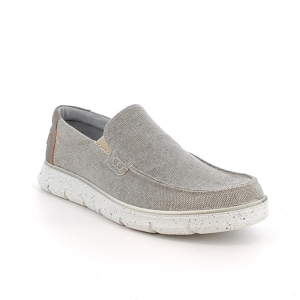 Mocassino IGI&CO scarpa da uomo MADE IN ITALY in tessuto canvas delave taupe