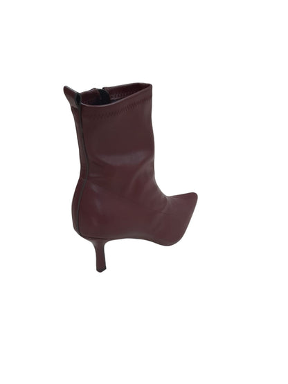 Tronchetti/stivaletti PHARD linea fashion casual scarpa donna a tacco pelle bordeaux