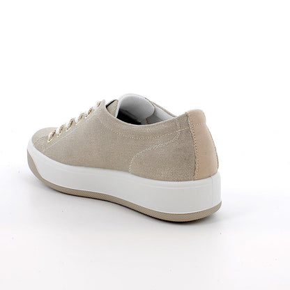 Sneakers IGI&CO scarpa donna MADE IN ITALY in tessuto laminato beige
