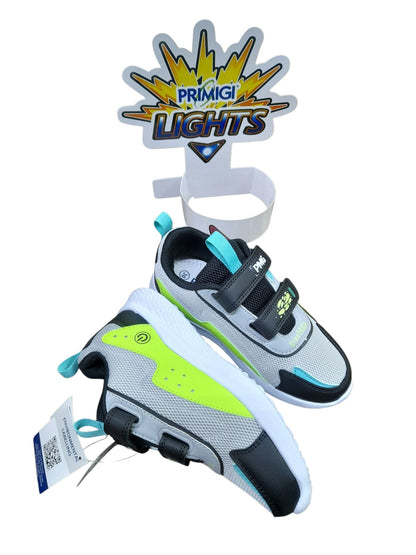 Sneakers PRIMIGI SPORT LIGHTS scarpa ginnastica da bambino in tessuto grigio e e nero