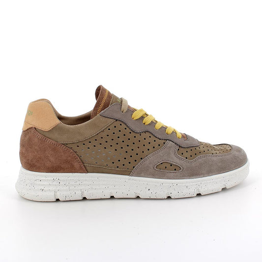 Sneakers IGI&CO scarpa sportiva MADE IN ITALY uomo in camoscio peltro e nabuk verde