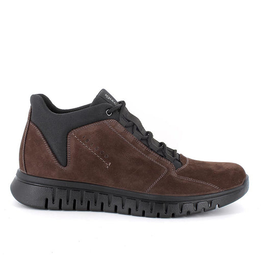Polacchine IGI&CO scarpa da uomo MADE IN ITALY in nabuk gum caffè e memory foam