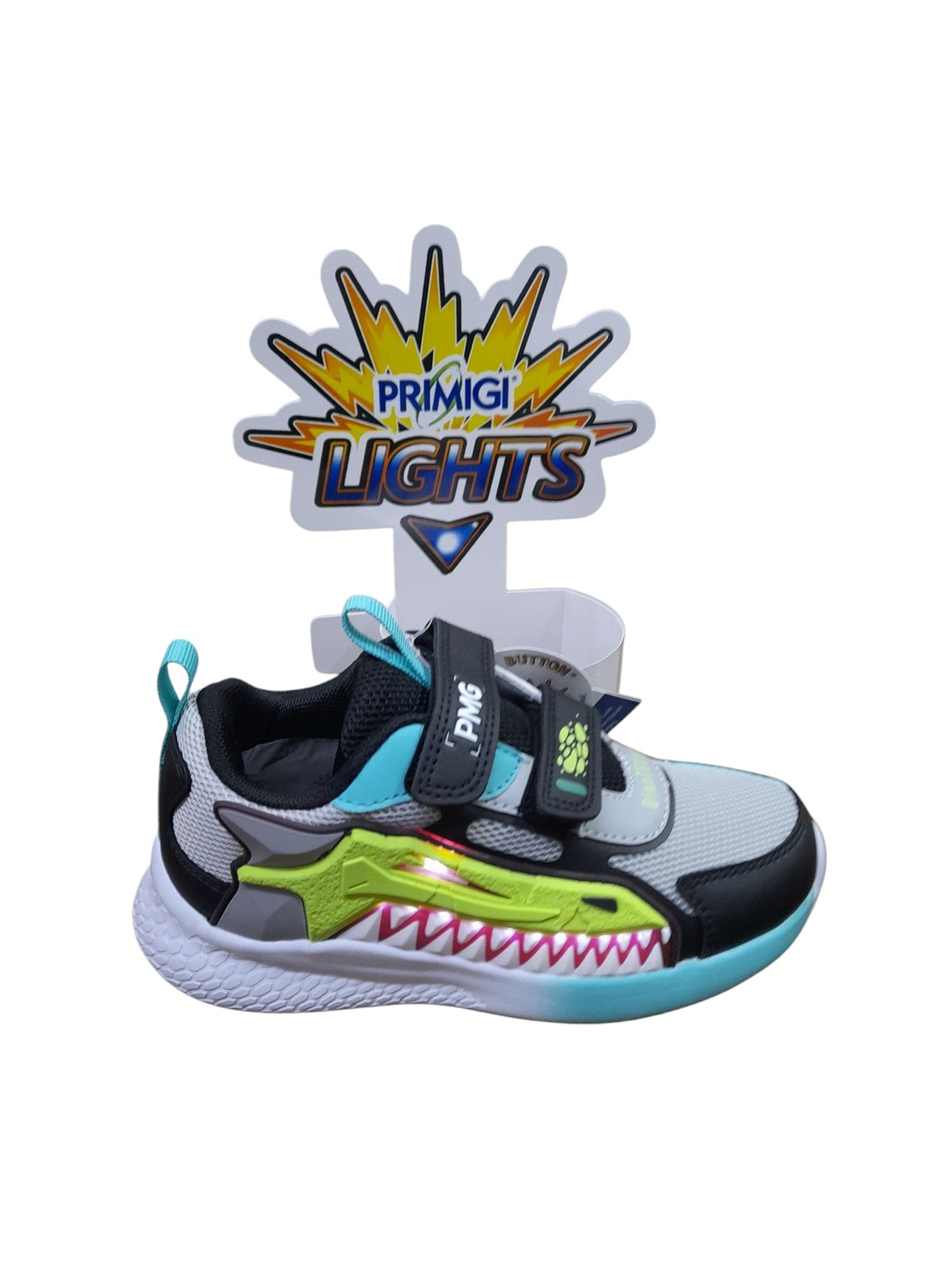 Sneakers PRIMIGI SPORT LIGHTS scarpa ginnastica da bambino in tessuto grigio e e nero
