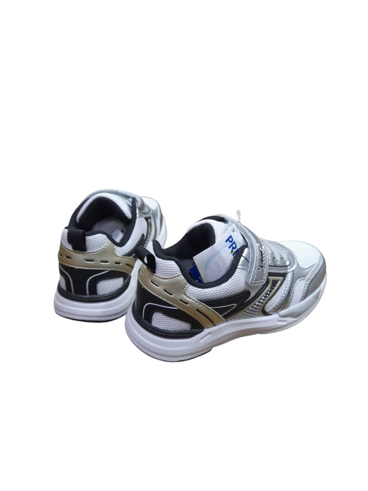 Sneaker PRIMIGI SPORT scarpa ginnastica da bambino in pelle e tela grigio e nero