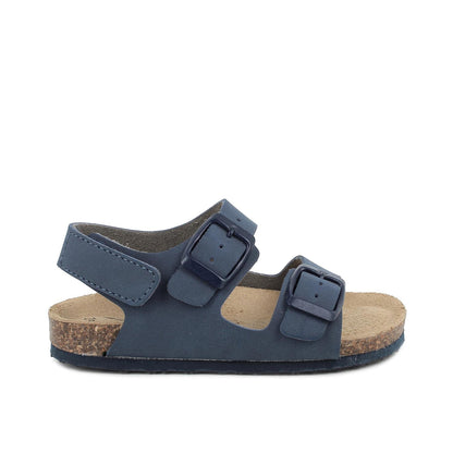 Sandalo PRIMIGI modello BIRK scarpa bambino in nabuk blu