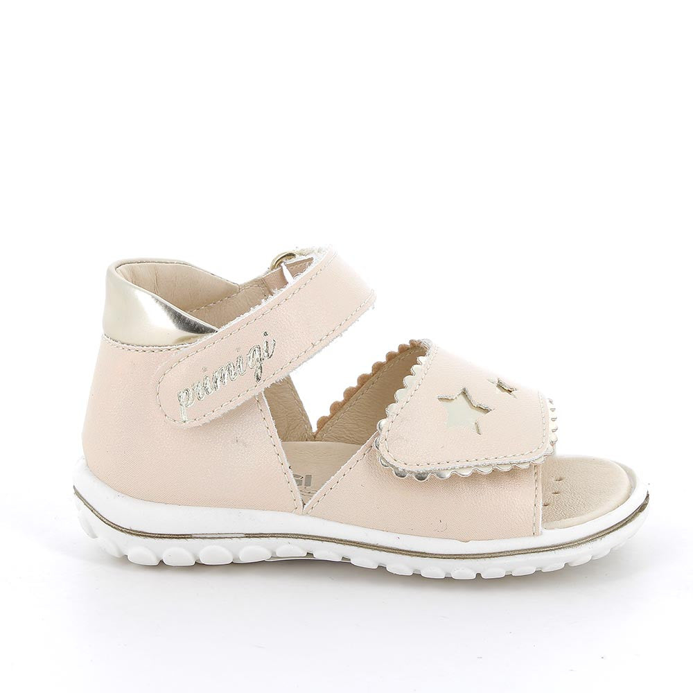 Sandalo PRIMIGI PRIMI PASSI da bambina in pelle/nappa iridescente special cipria