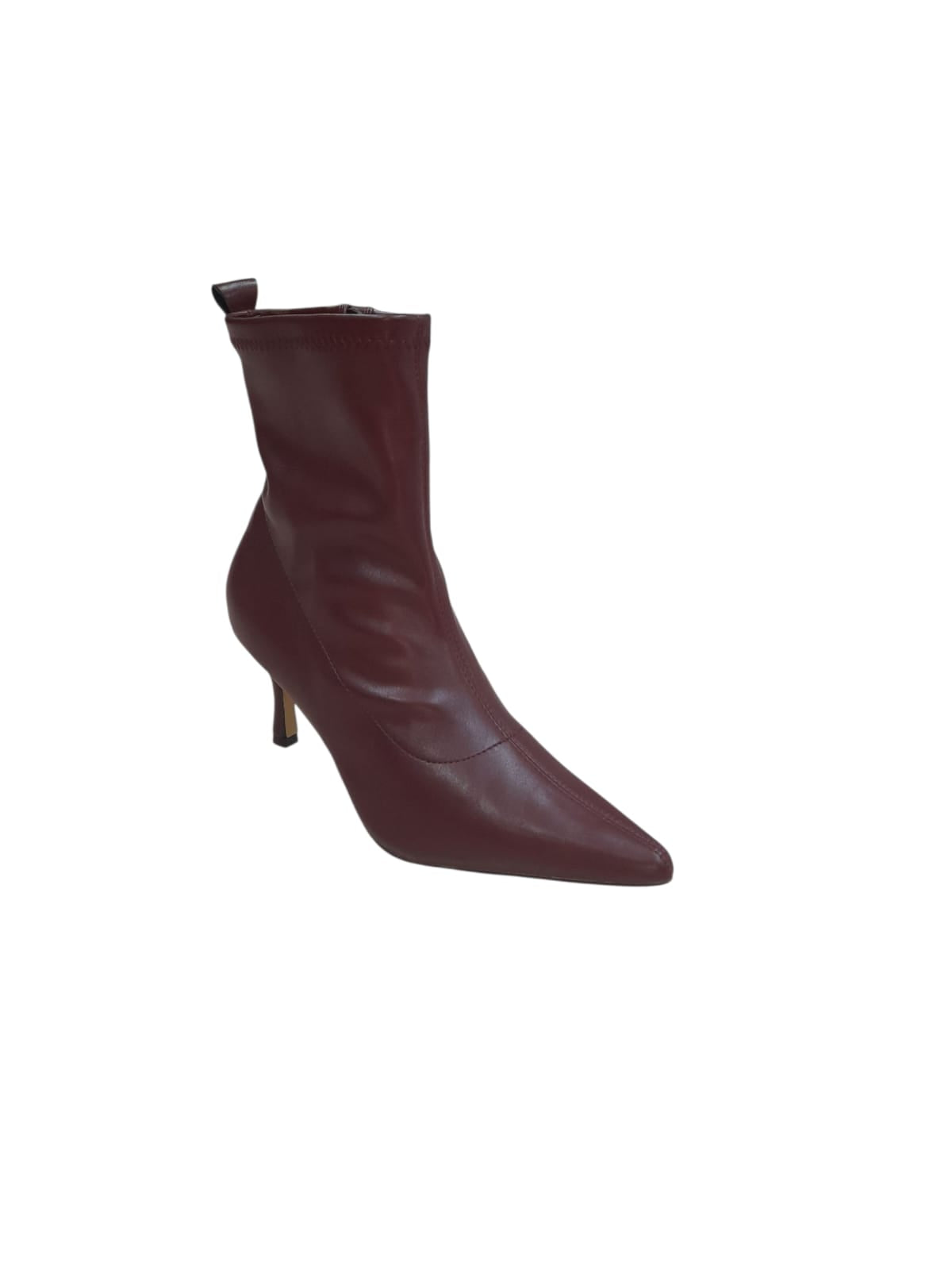 Tronchetti/stivaletti PHARD linea fashion casual scarpa donna a tacco pelle bordeaux