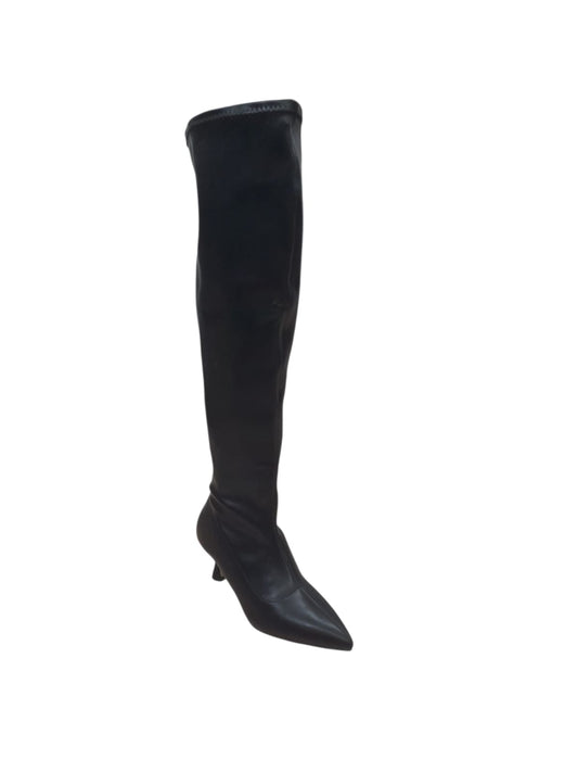 Stivale lungo PHARD linea fashion casual scarpa donna a tacco in pelle nero