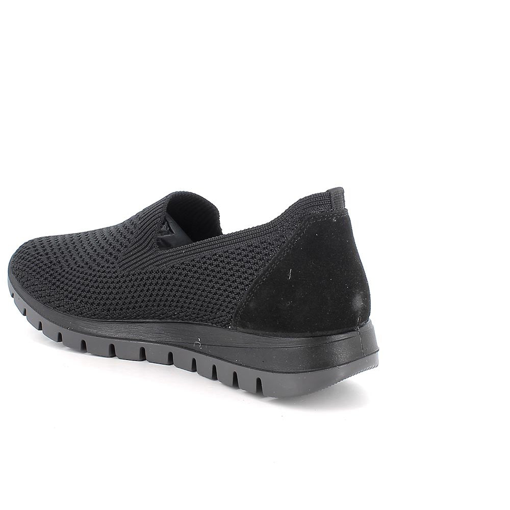 Mocassino IGI&CO scarpa donna MADE IN ITALY in tessuto Flyknit elasticizzato nero