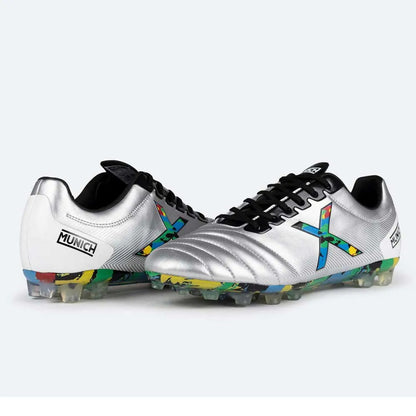 Scarpe da calcio  MUNICH ARENGA OLYMPIX 313 FG/AG da uomo in pelle argento