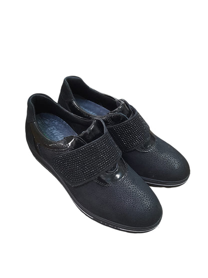 Sneaker ENVAL SOFT scarpa donna Linea confort MADE IN ITALY camoscio elastico nero