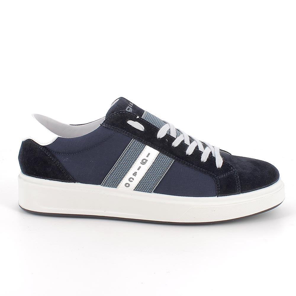 Sneakers IGI&CO scarpa sportiva uomo MADE IN ITALY in scamosciato e tessuto blu notte