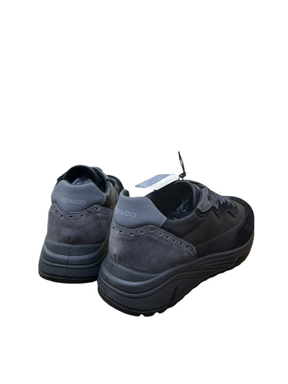 Sneaker IGI&CO scarpa uomo MADE IN ITALY pelle di vitello rag nero con MEMORY FOAM