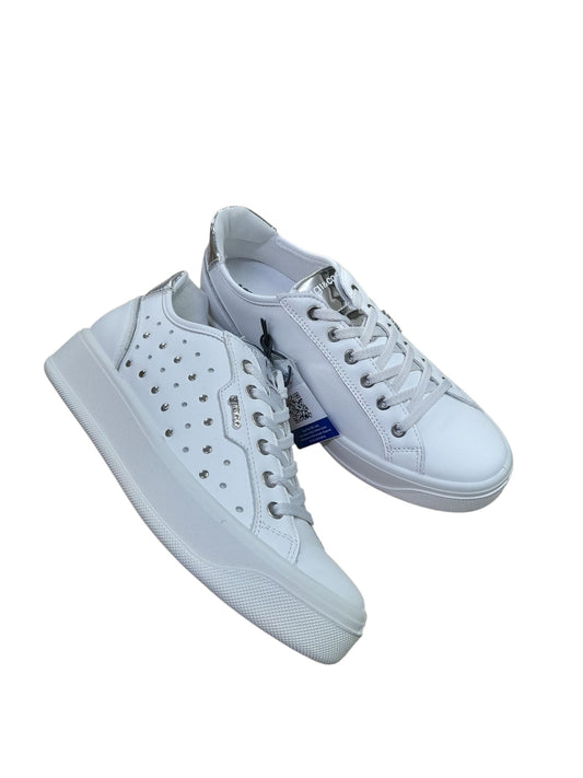 Sneakers IGI&CO scarpa sportiva donna MADE IN ITALY pelle/nappa soft bianco borchiata