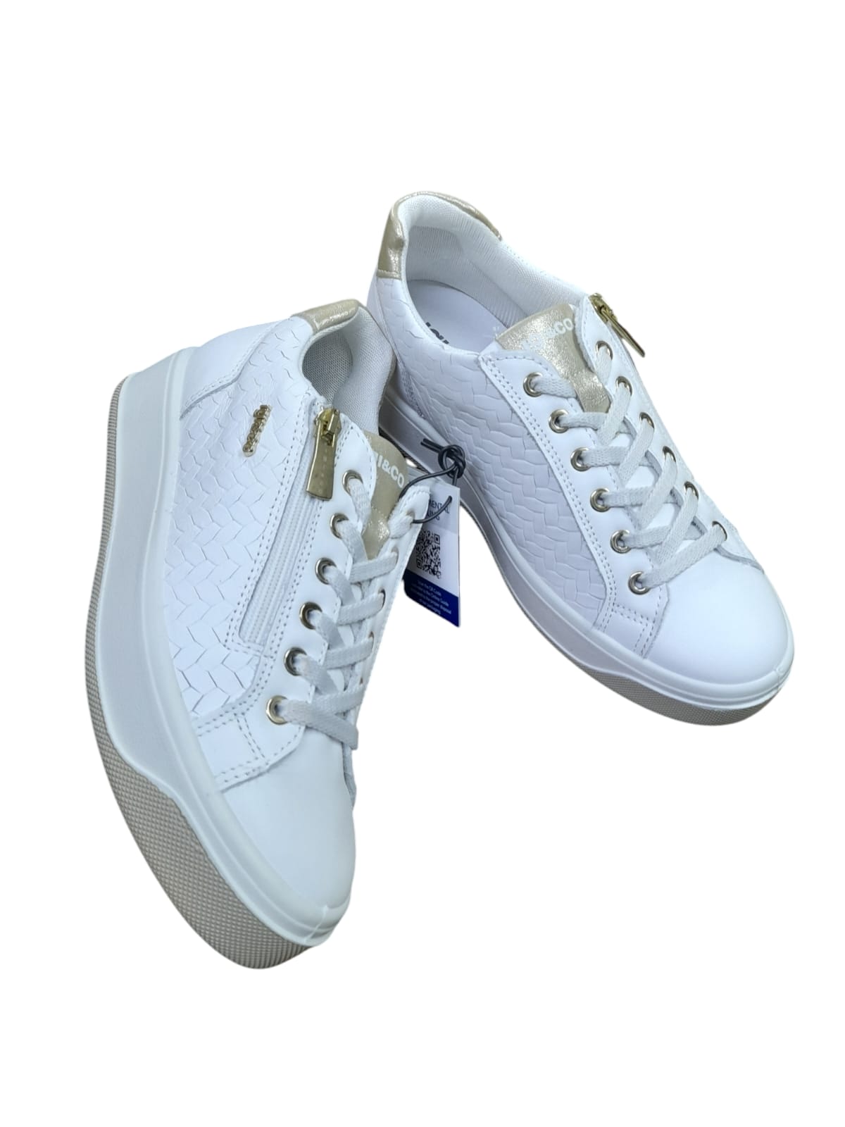 Sneakers IGI&CO scarpa sportiva da donna MADE IN ITALY in pelle di nappa soft bianco