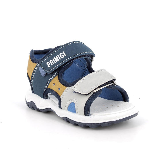 Sandalo PRIMIGI scarpa da bambino PRIMI PASSI in Nabuk gum delicato blu e ghiaccio