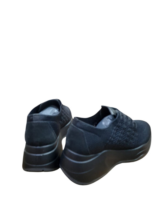 Sneakers IGI&CO scarpa  donna MADE IN ITALY in tessuto flyknit elasticizzato nero