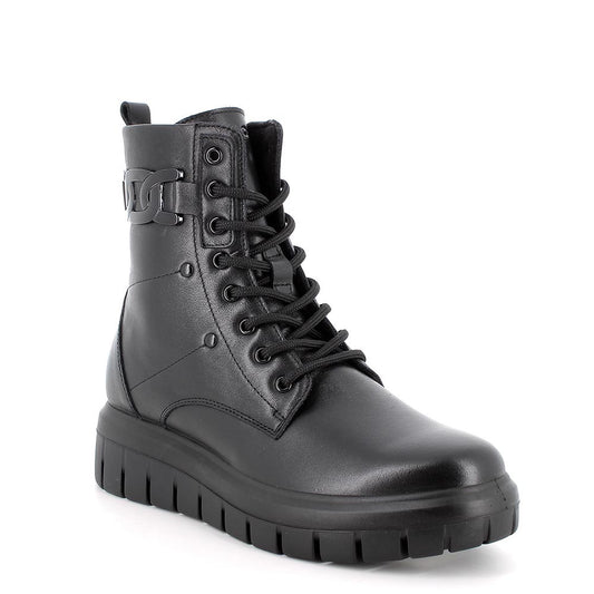 Tronchetto IGI&CO stivaletto donna MADE IN ITALY in pelle/nappa soft nero