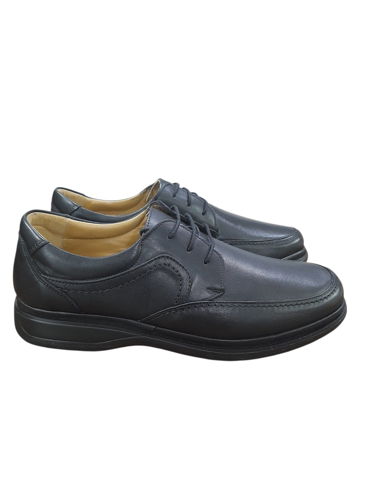 Scarpa linea confort ANTONELLO morbidone uomo MADE IN SPAIN in pelle/nappa soft nero