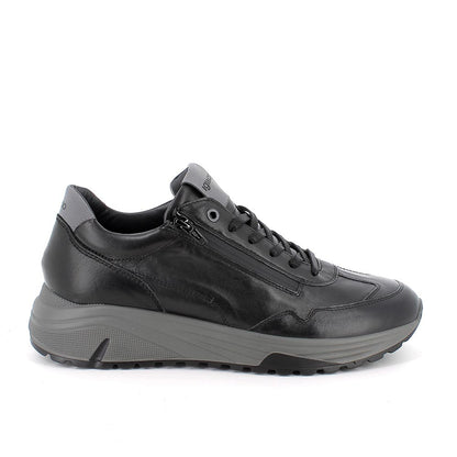 Sneakers IGI&CO scarpa sportiva da uomo MADE IN ITALY in pelle/vitello rag nero