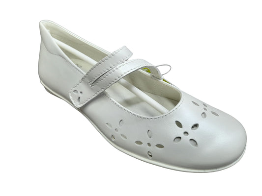 Ballerina PRIMIGI scarpa cerimoniale e casual in pelle di nappa bianco perlata
