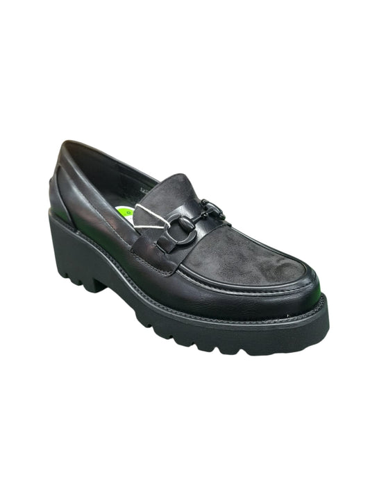 Mocassino AMARPIES scarpa da donna casual a zeppa in pelle nappata soft nero