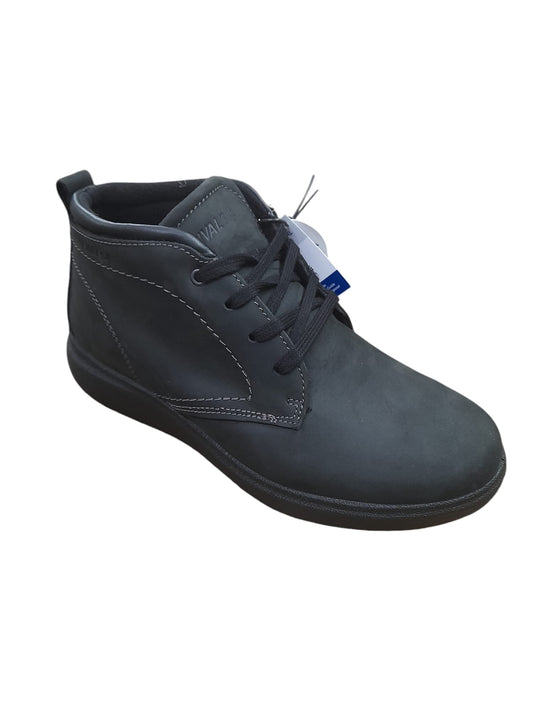 Polacchine ENVAL SOFT scarpa uomo MADE IN ITALY pelle/fiore cerato schiarito nero