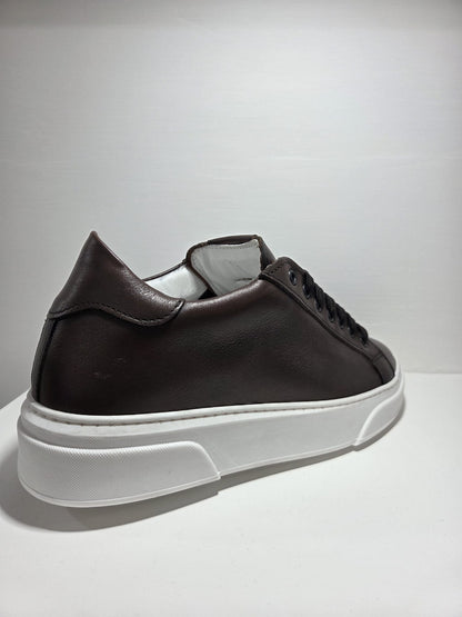 Sneakers uomo Londra in pelle testa di moro CHAMPIGNON calzature MADE IN ITALY