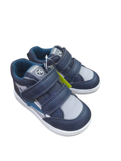 Sneaker PRIMIGI scarpa bambino Primi Passi in pelle bottolato blu e grigio