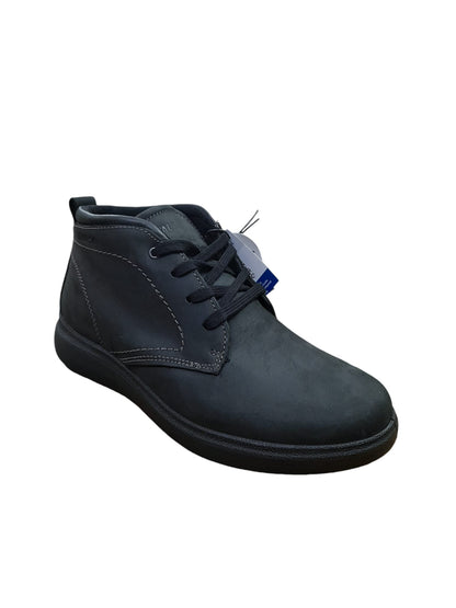 Polacchine ENVAL SOFT scarpa uomo MADE IN ITALY pelle/fiore cerato schiarito nero