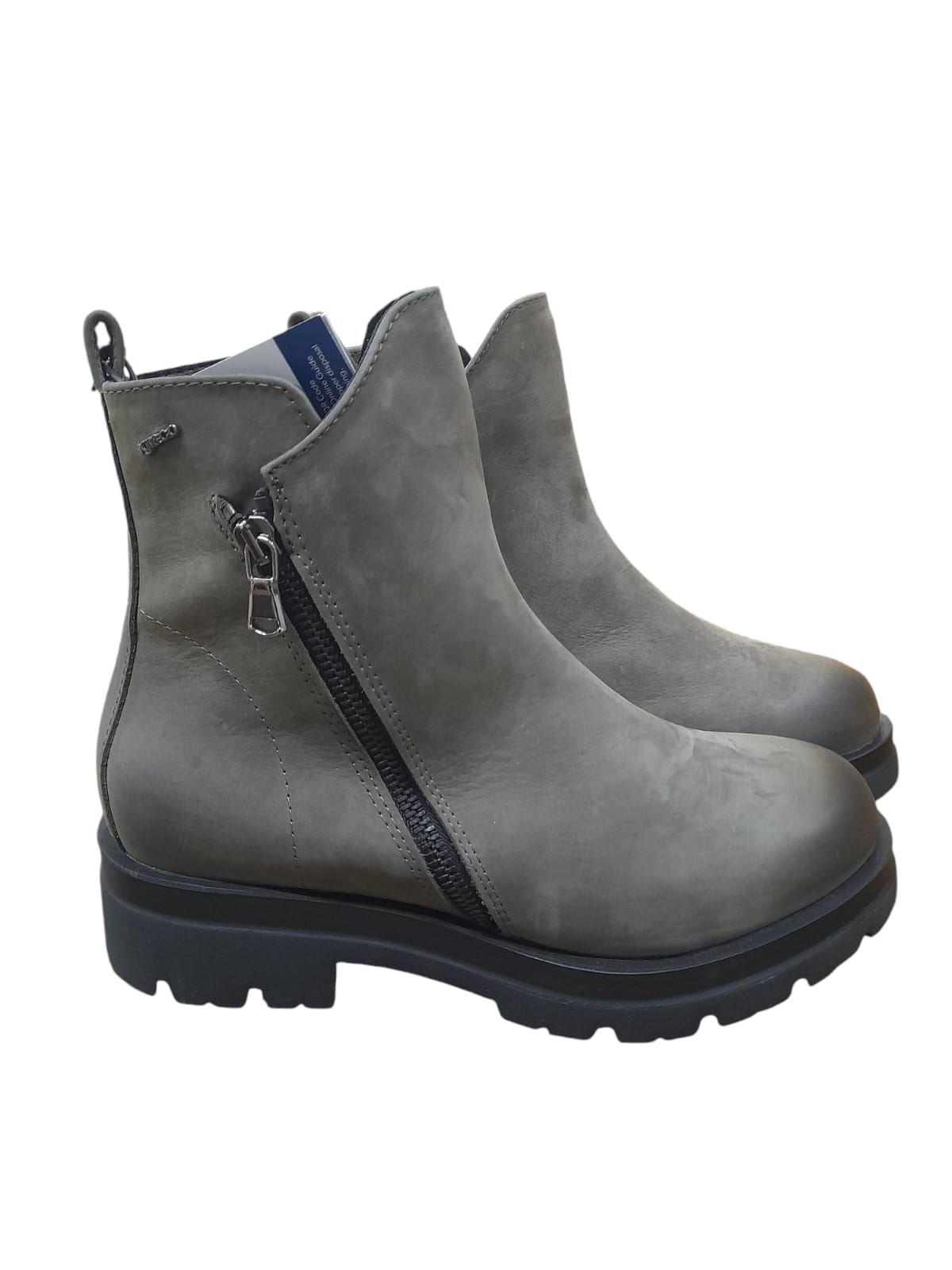 Tronchetto IGI&CO stivale donna MADE IN ITALY in nabuk soft verde militare